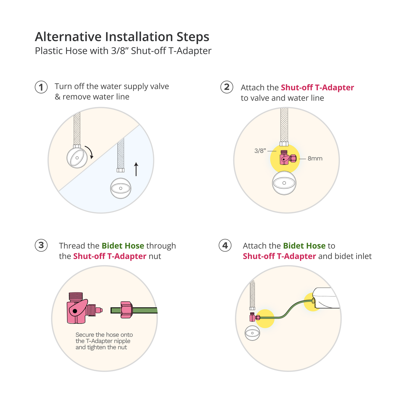 Alternative Installation Kit with 3/8" Shut-off T-Adapter