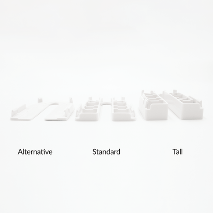 Compare the three hinges covers: Alternative (for LUXE Toilet Seat), Standard, and Tall (for access to EZ-Lift feature).