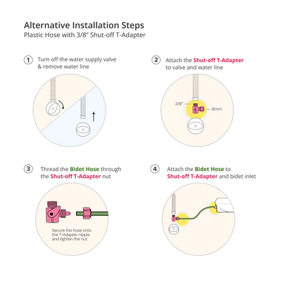 NEO Plus Accessory Kit: Alternative Installation for 3/8" Supply Valves, Shut-off T-Adapter