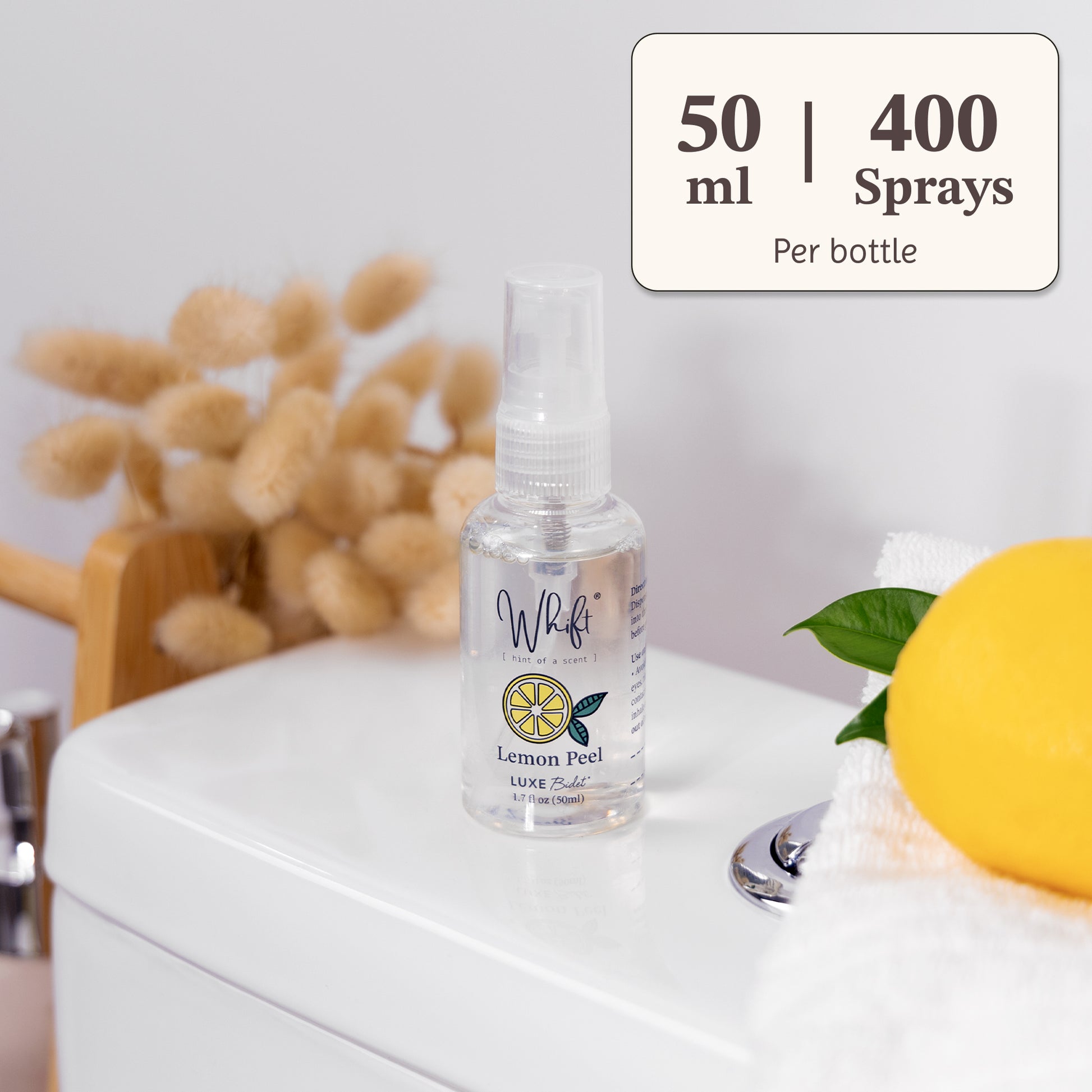 50 ml bottles provide 400 sprays