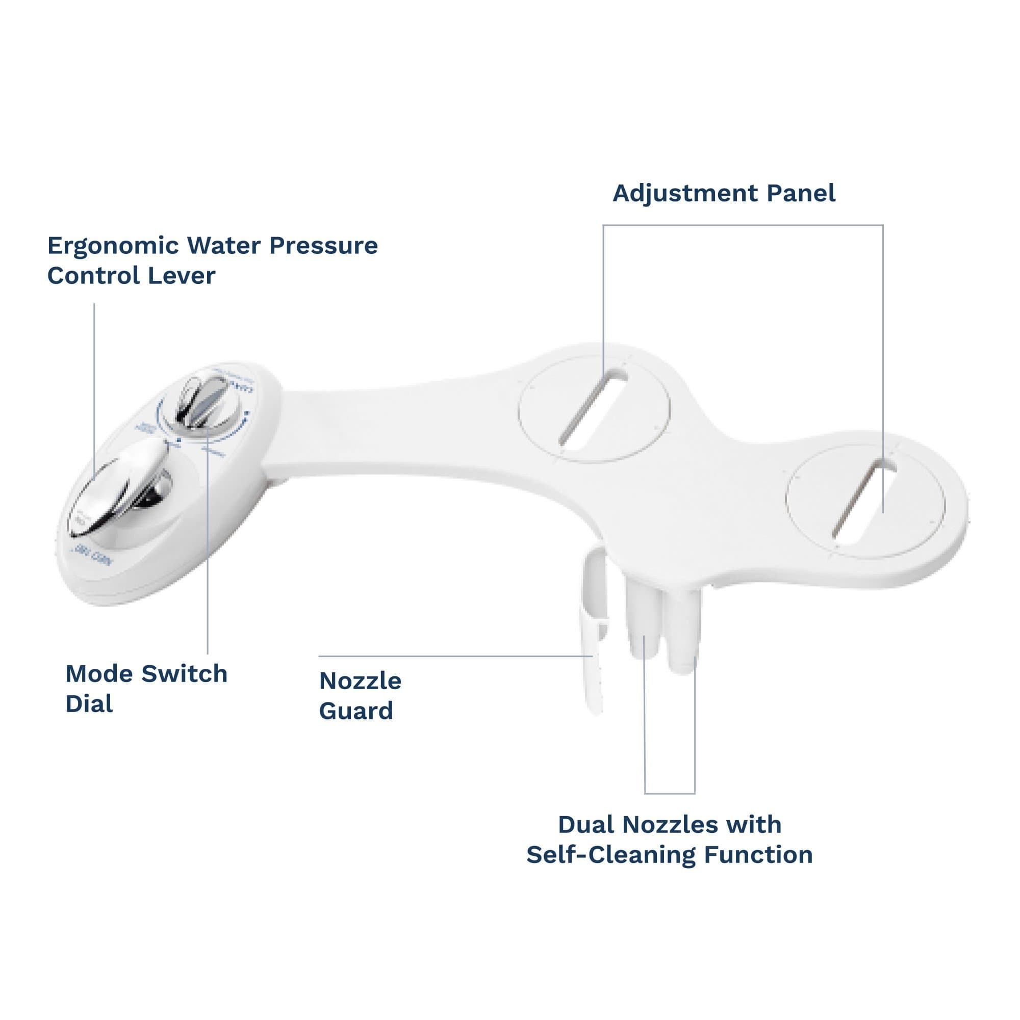 NEO 180 Parts: Water Pressure Control Lever, Mode Switch Dial, Adjustment Panels, Nozzle Guard, Dual Nozzles+Self Clean