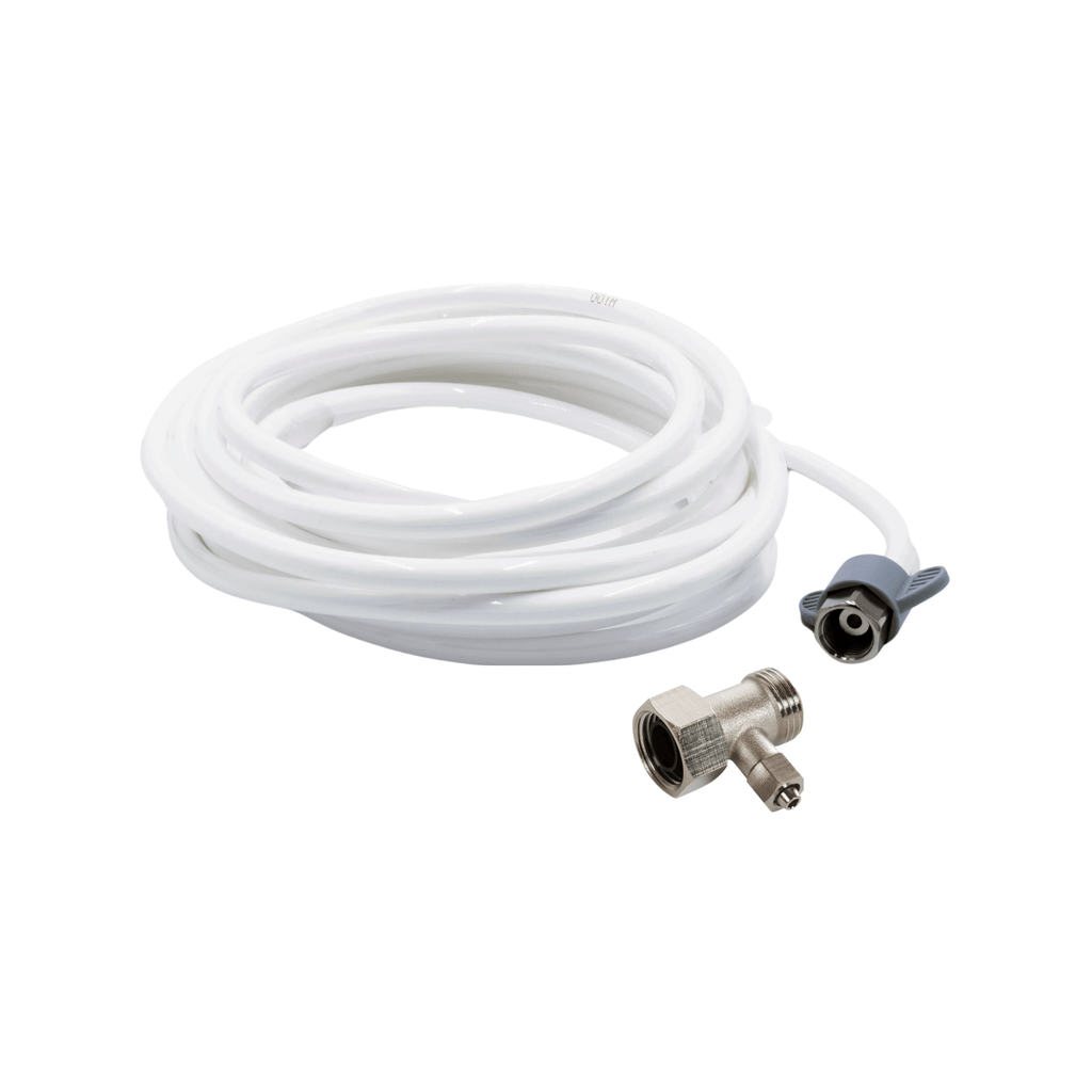 NEO Accessory Kit: Alternative Installation for 1/2" Supply Valves - 16ft Plastic Hot Water Hose with 1/2" Metal T-Adapter