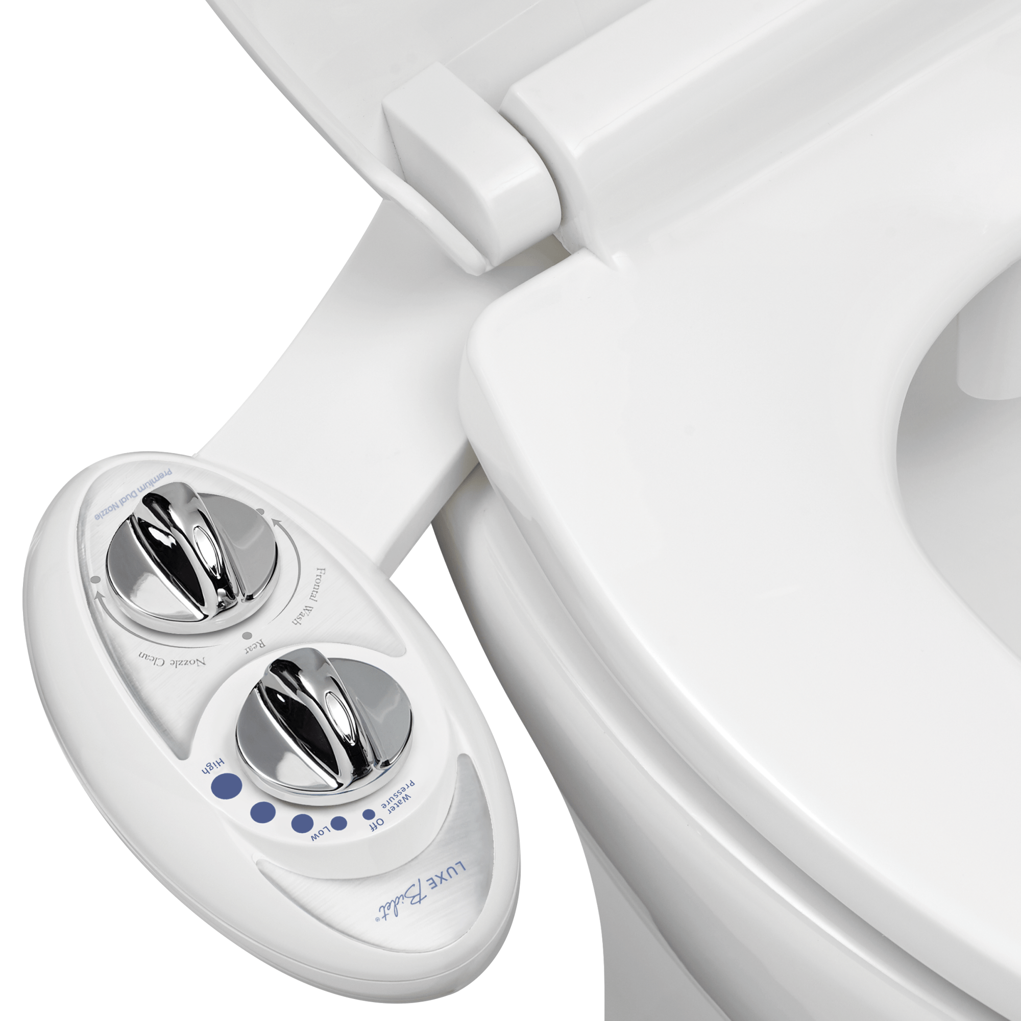NEO 185: Imperfect Packaging - NEO 185 W85 Pearl Gray installed on a toilet, open lid