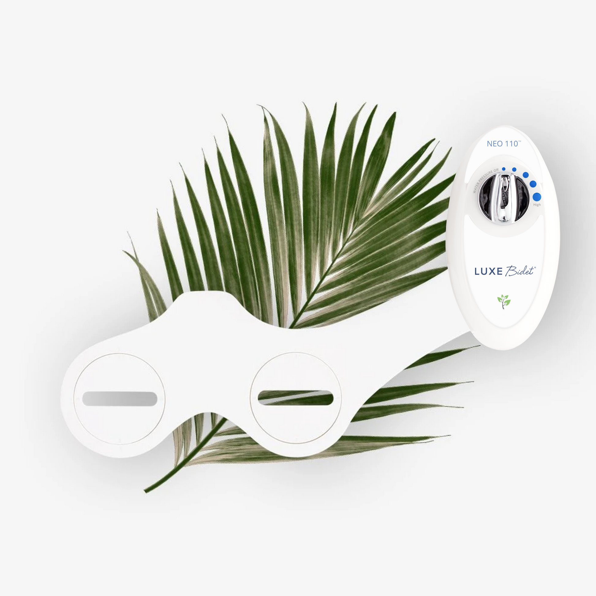 NEO 110 White bidet body shown with a leaf background