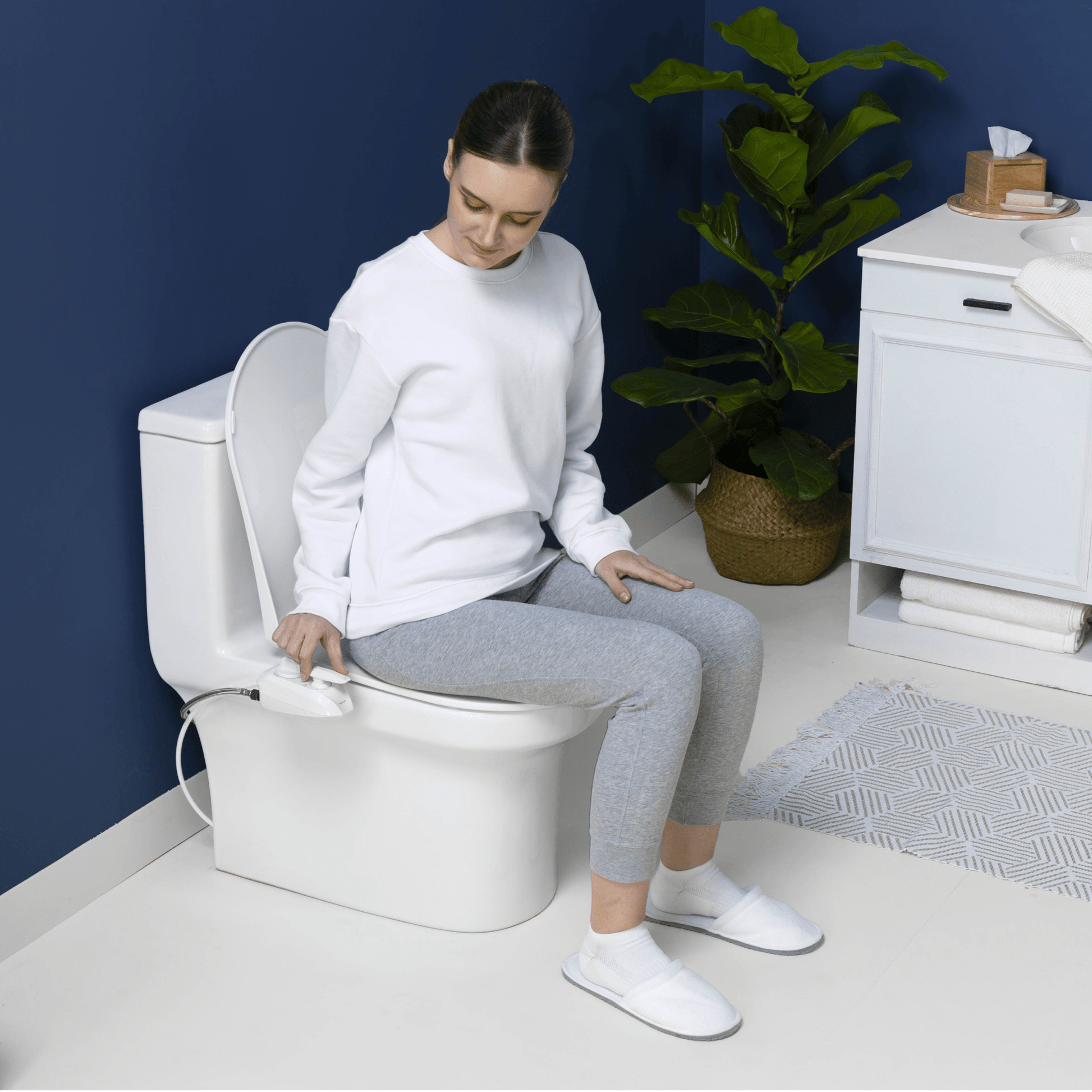 NEO 320 Plus White is a functional addition to the bathroom for anyone
