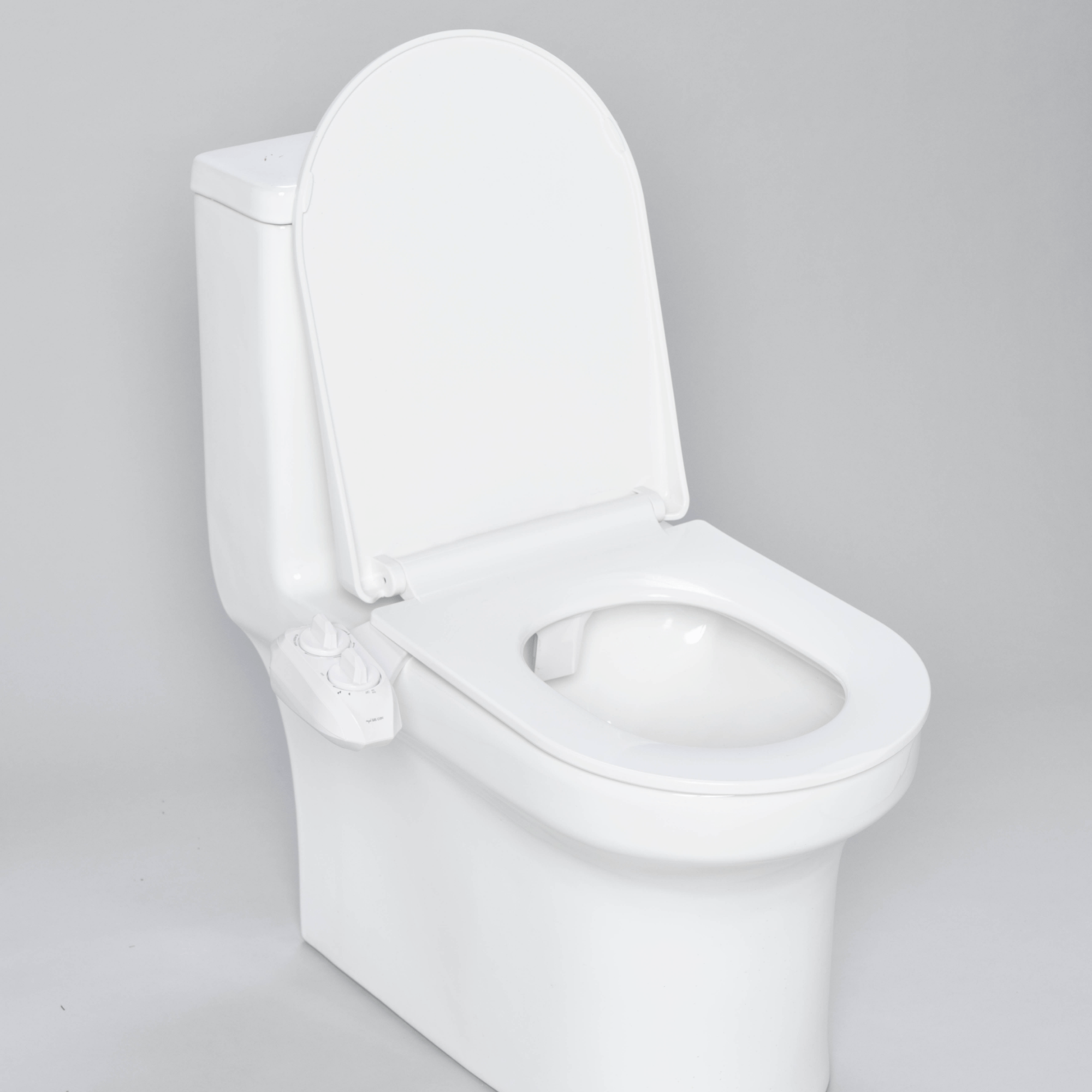 NEO 185 Plus: Imperfect Packaging - NEO 185 Plus White installed on a modern toilet, with lid open