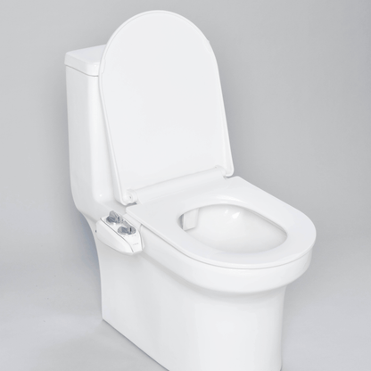 NEO 185 Plus Chrome installed on a modern toilet, with lid open