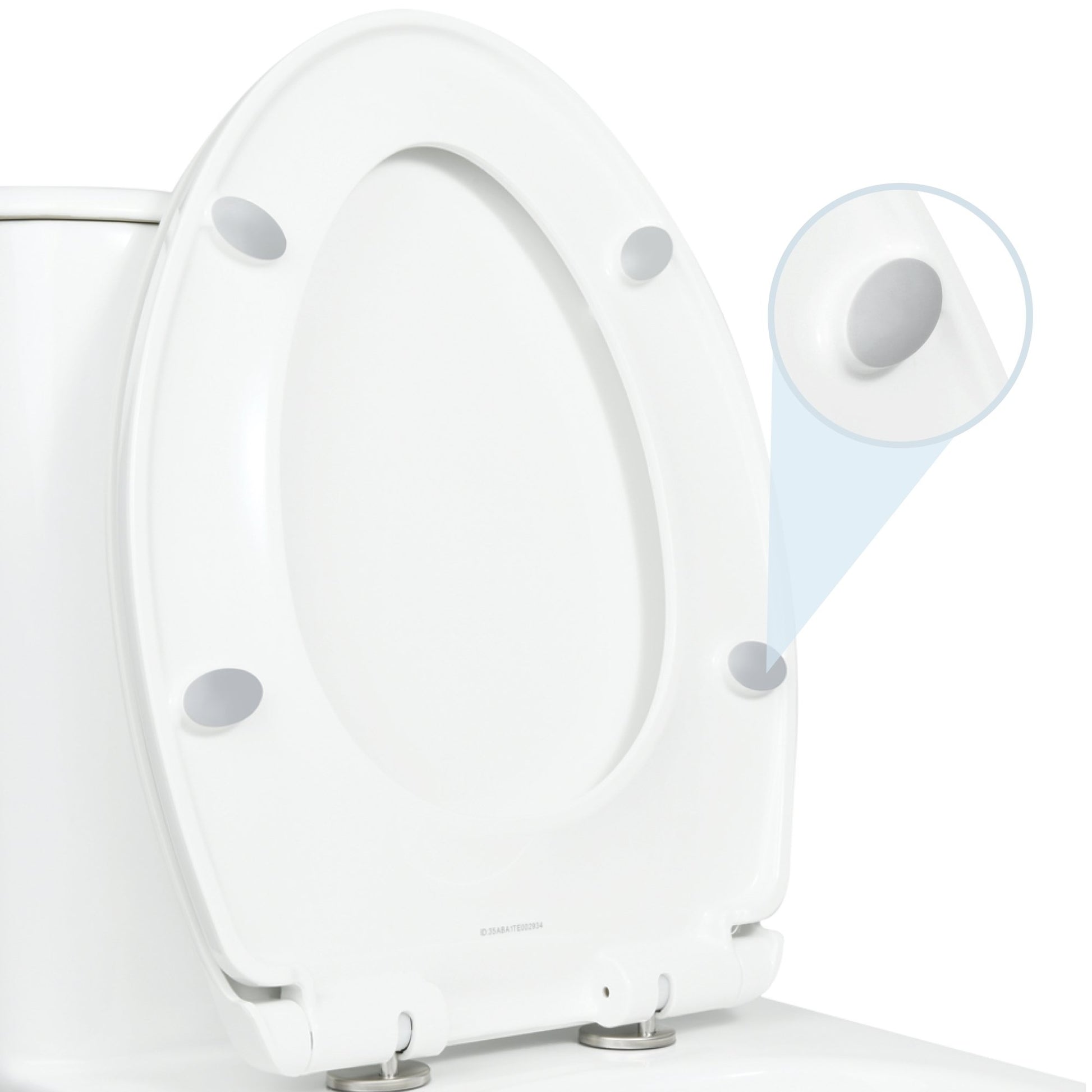 LUXE Comfort Fit Toilet Seat includes non-slip bumpers