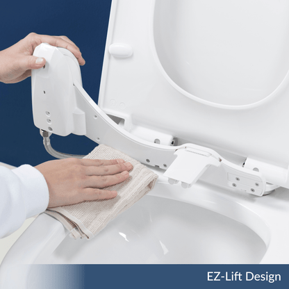 EZ-Lift feature of NEO Plus series allows user to push bidet body up to clean the toilet surface