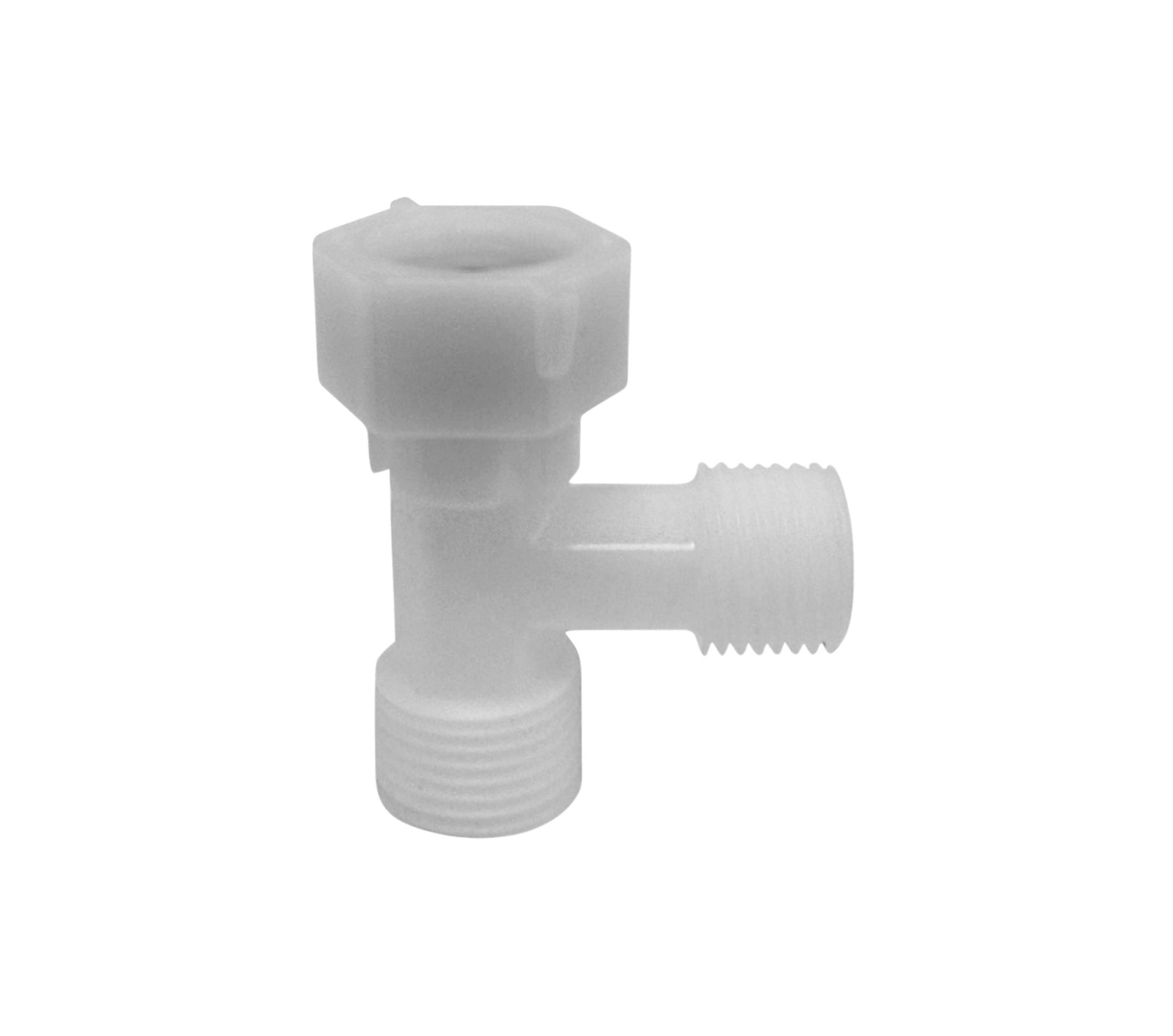 1/2" Cold Water Plastic T-Adapter, side view