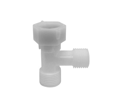 1/2" Cold Water Plastic T-Adapter, side view