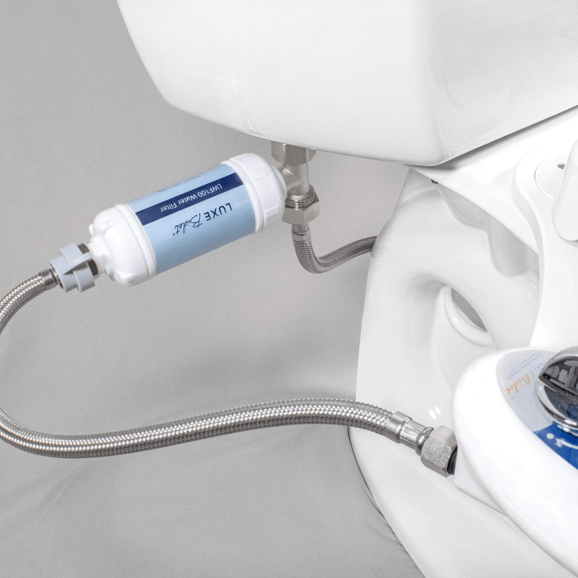 LUXE Bidet 4-in-1 Filtration Water Filter installed for a NEO Series bidet.